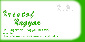 kristof magyar business card